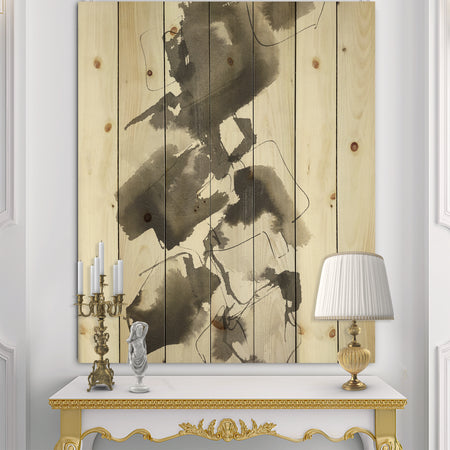 Geometric Glam Square I - Modern & Contemporary Print on Natural Pine Wood