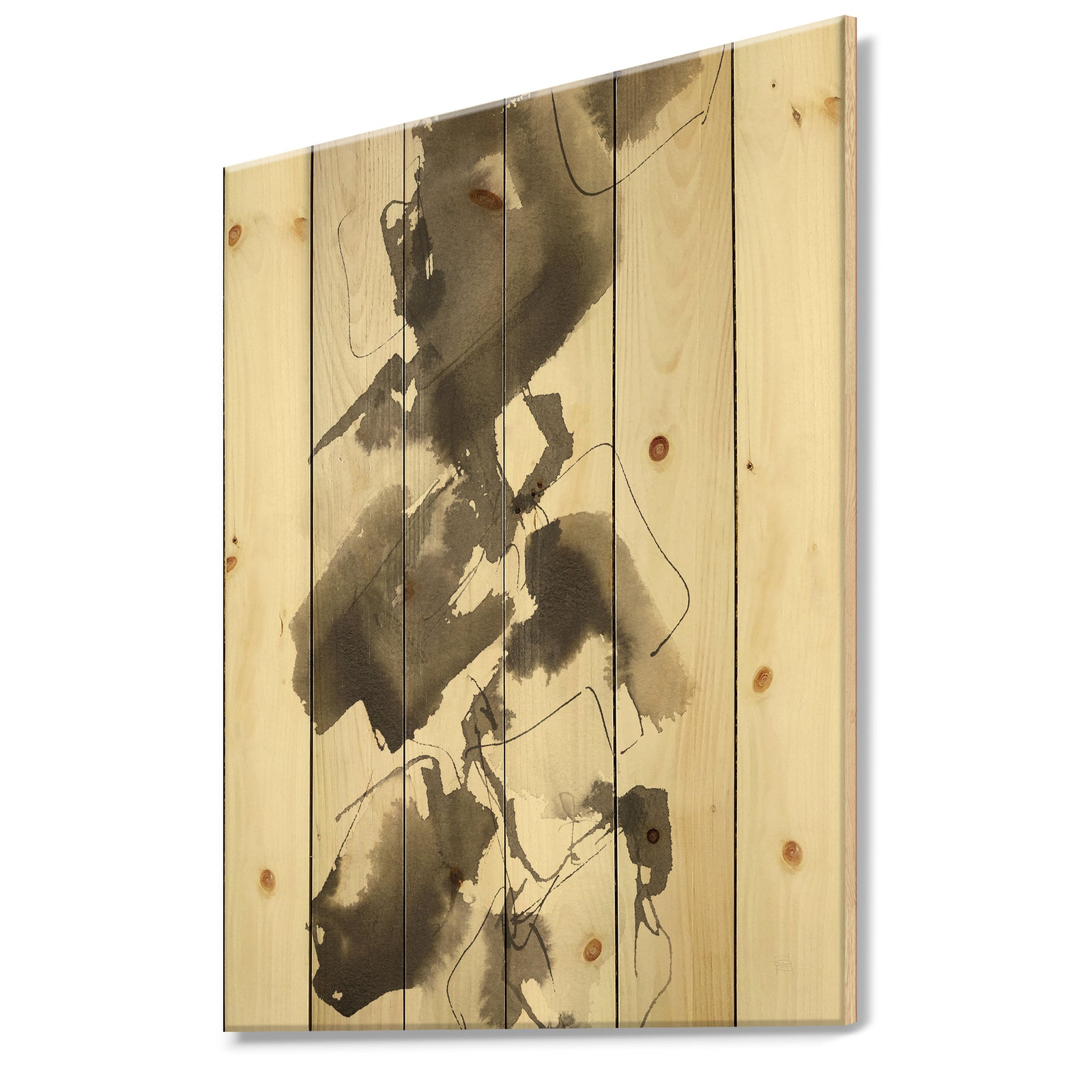 Geometric Glam Square I - Modern & Contemporary Print on Natural Pine Wood