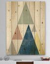 Geometrical Composition Triangles I - Modern & Transitional Print on Natural Pine Wood