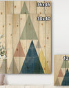 Geometrical Composition Triangles I - Modern & Transitional Print on Natural Pine Wood