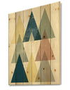 Geometrical Composition Triangles II - Modern & Transitional Print on Natural Pine Wood