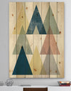 Geometrical Composition Triangles II - Modern & Transitional Print on Natural Pine Wood