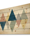 Geometrical Composition Triangles III - Modern & Transitional Print on Natural Pine Wood