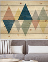 Geometrical Composition Triangles III - Modern & Transitional Print on Natural Pine Wood