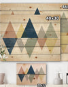 Geometrical Composition Triangles III - Modern & Transitional Print on Natural Pine Wood