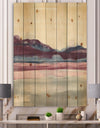 Shabby Watercolor on Purple I - Shabby Chic Print on Natural Pine Wood