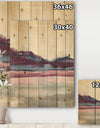 Shabby Watercolor on Purple I - Shabby Chic Print on Natural Pine Wood