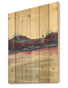 Shabby Watercolor on Purple II - Shabby Chic Print on Natural Pine Wood