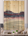 Shabby Watercolor on Purple II - Shabby Chic Print on Natural Pine Wood
