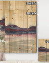 Shabby Watercolor on Purple II - Shabby Chic Print on Natural Pine Wood