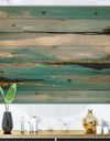 Glam Teal Watercolor I - Modern & Contemporary Print on Natural Pine Wood