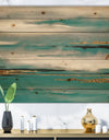 Glam Teal Watercolor II - Modern & Contemporary Print on Natural Pine Wood