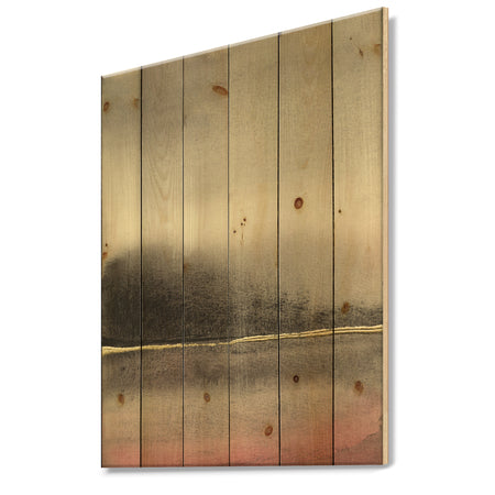 Pink Shabby Storm I - Shabby Chic Print on Natural Pine Wood