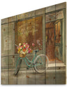 Paris French Flowershop - Traditional Print on Natural Pine Wood