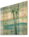 Peaceful Dusk II Tropical - Tropical Print on Natural Pine Wood