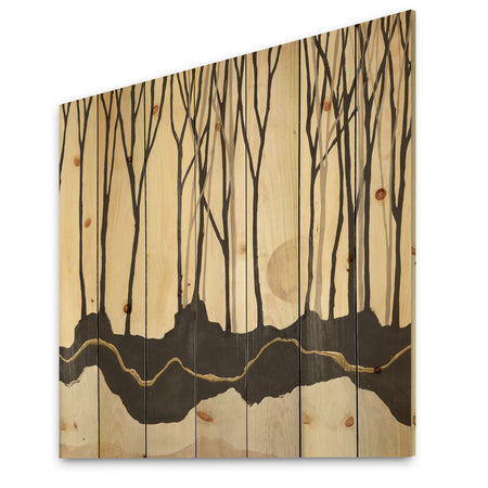 Geometric Forest - Farmhouse Print on Natural Pine Wood