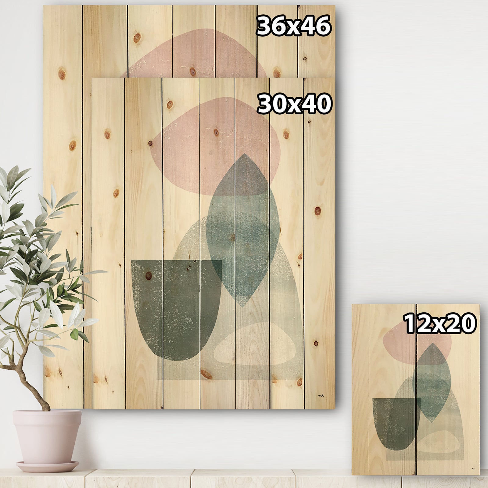 Distressed Dream I - Modern & Transitional Print on Natural Pine Wood