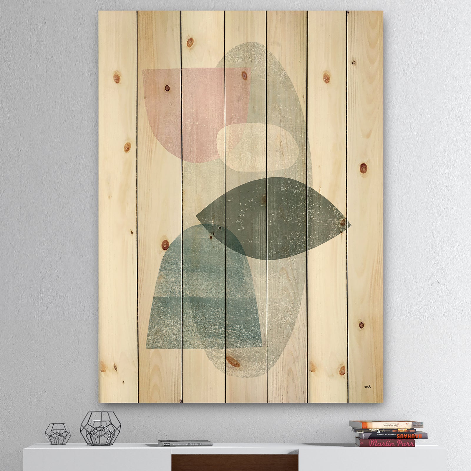 Distressed Dream II - Modern & Transitional Print on Natural Pine Wood