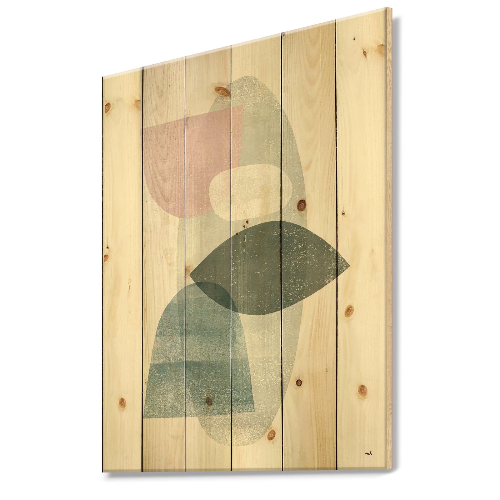 Distressed Dream II - Modern & Transitional Print on Natural Pine Wood