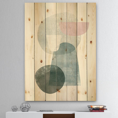 Distressed Dream III - Modern & Transitional Print on Natural Pine Wood