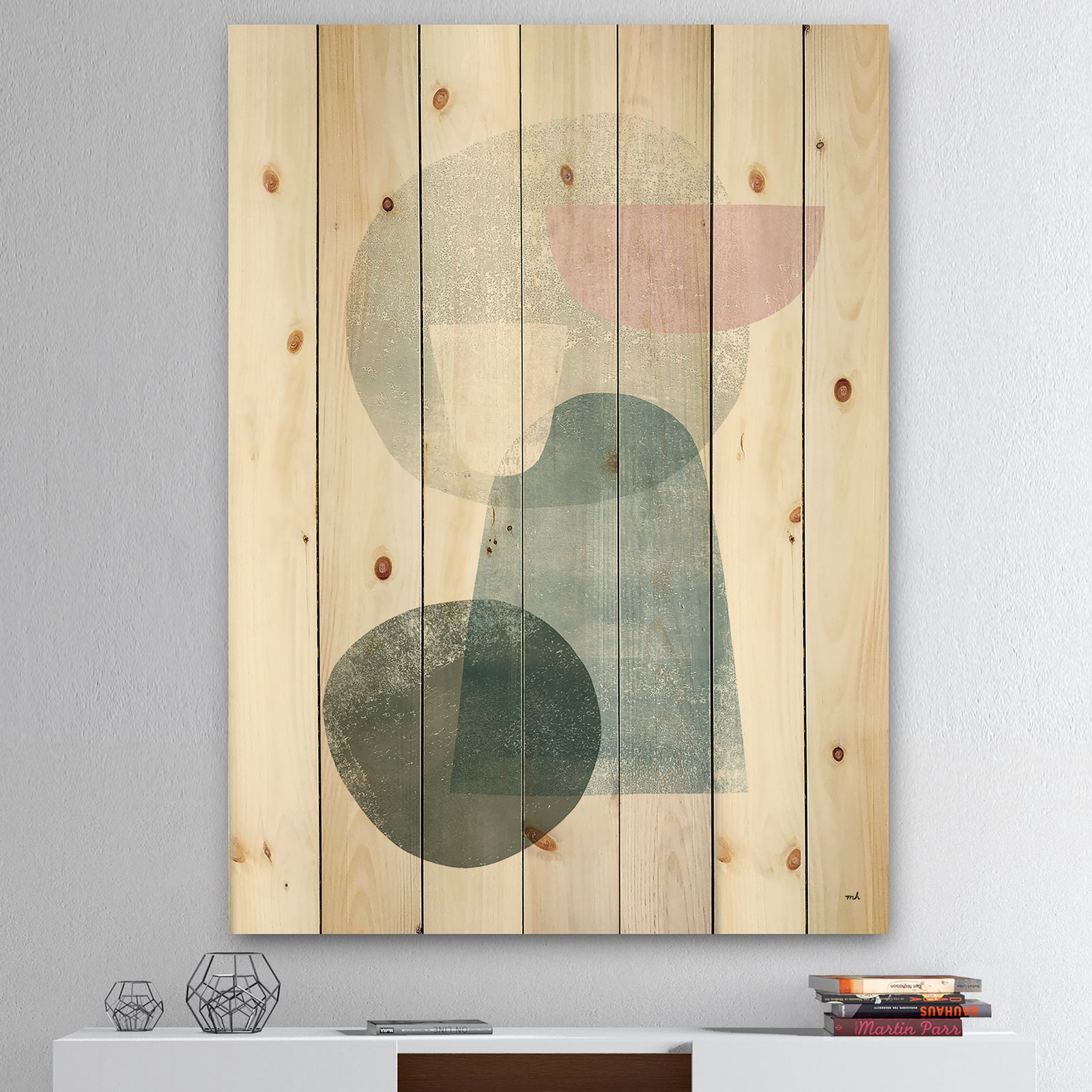 Distressed Dream III - Modern & Transitional Print on Natural Pine Wood