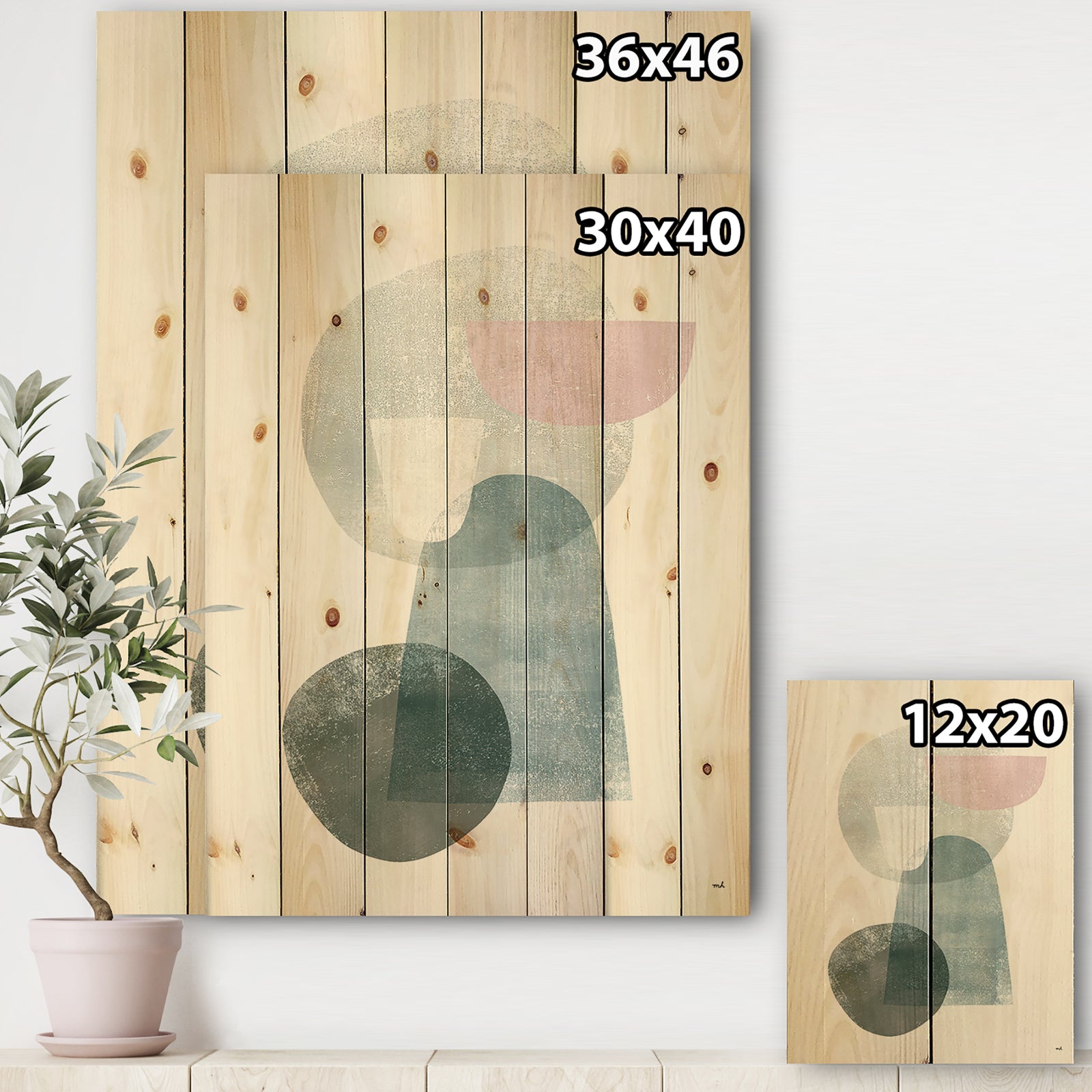 Distressed Dream III - Modern & Transitional Print on Natural Pine Wood