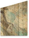 Blue Geometric Water - Modern & Contemporary Print on Natural Pine Wood