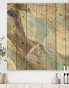 Blue Geometric Water - Modern & Contemporary Print on Natural Pine Wood