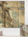 Blue Geometric Water - Modern & Contemporary Print on Natural Pine Wood