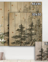 Asian Forest - Cabin & Lodge Print on Natural Pine Wood