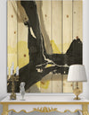 Glam Black and Yellow I - Modern & Contemporary Print on Natural Pine Wood