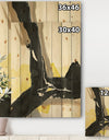 Glam Black and Yellow I - Modern & Contemporary Print on Natural Pine Wood