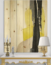 Glam Black and Yellow III - Modern & Contemporary Print on Natural Pine Wood