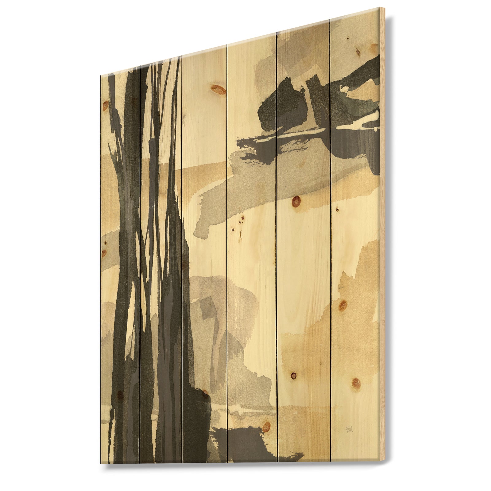 Glam Dancing shape II - Modern & Contemporary Print on Natural Pine Wood