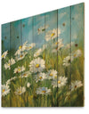 Summer Field II - Traditional Print on Natural Pine Wood