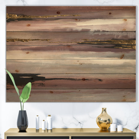 Purple Glam Storm II - Glam & Shabby Chic Print on Natural Pine Wood