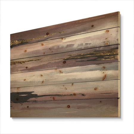 Purple Glam Storm II - Glam & Shabby Chic Print on Natural Pine Wood