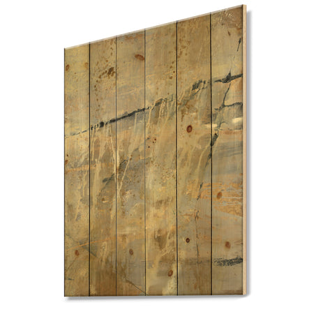 Geometric Cream Block II - Modern Glam Print on Natural Pine Wood