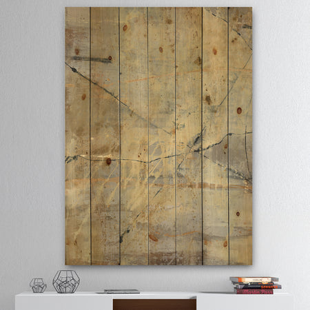 Geometric Cream Block III - Modern Glam Print on Natural Pine Wood
