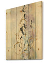 Gold Lines on Pastel I - Modern Glam Print on Natural Pine Wood