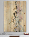 Gold Lines on Pastel I - Modern Glam Print on Natural Pine Wood