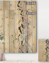 Gold Lines on Pastel I - Modern Glam Print on Natural Pine Wood