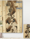 Gold Glam Squares I - Modern & Contemporary Print on Natural Pine Wood