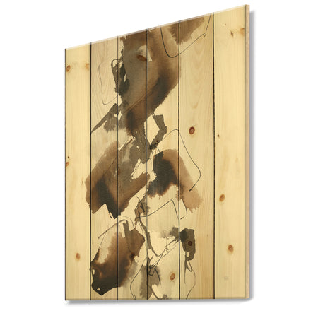 Gold Glam Squares I - Modern & Contemporary Print on Natural Pine Wood