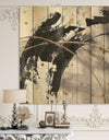 Glam Painted Arcs I - Transitional Print on Natural Pine Wood