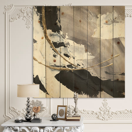 Glam Printed Arcs II - Transitional Print on Natural Pine Wood