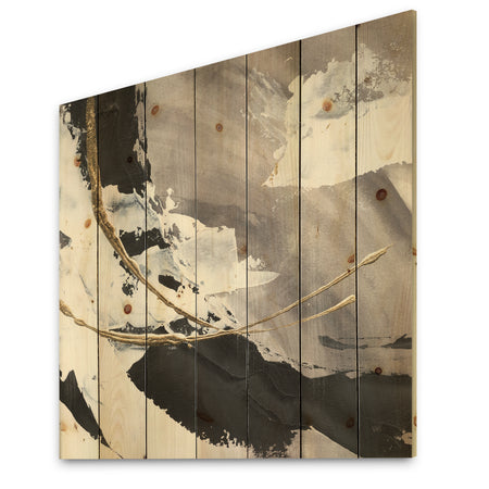 Glam Printed Arcs II - Transitional Print on Natural Pine Wood
