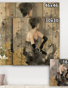 Gold Fashion Dance - Traditional Print on Natural Pine Wood