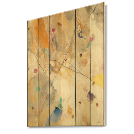 Spring Minimalist Confetti II - Modern & Contemporary Print on Natural Pine Wood