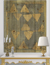 Glam Metallic Form I - Modern & Transitional Print on Natural Pine Wood